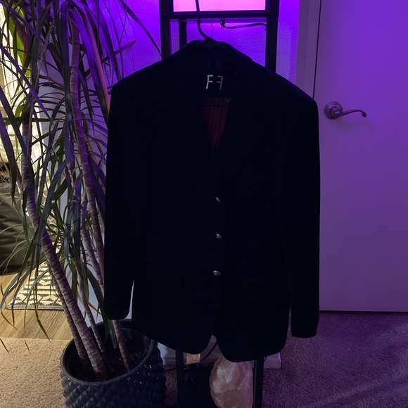 Firado smoking jacket velvet. Gothic. red lining - Picture 3 of 7